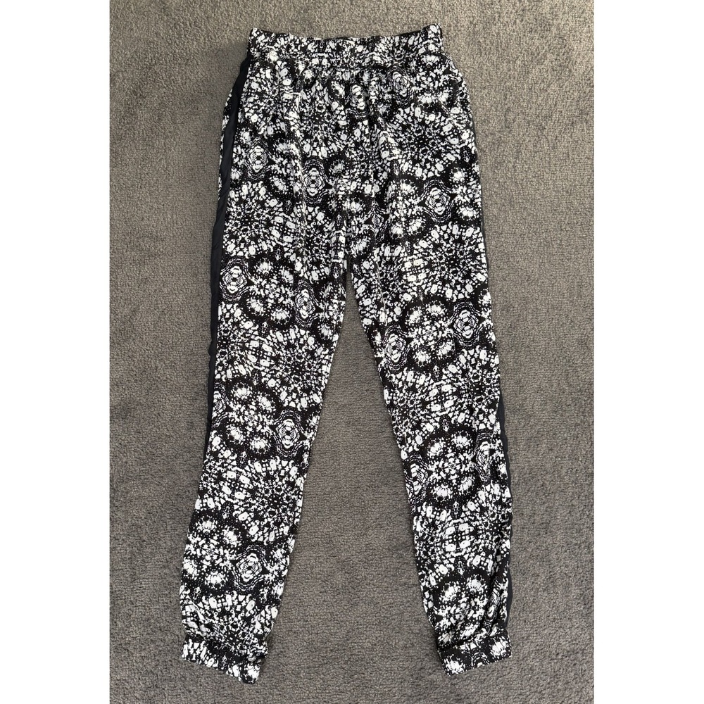 Abercrombie & Fitch Womens XS Black White Medallion Print Jogger Pants 1P2493